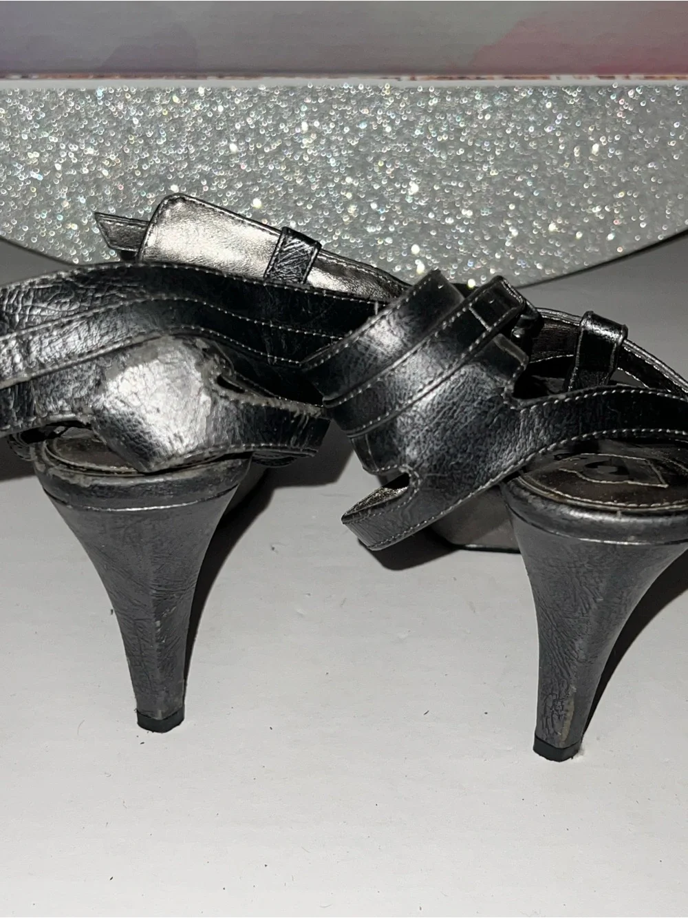 R2 Black Studded Strappy Heeled Sandals